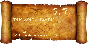 Török Teofil névjegykártya